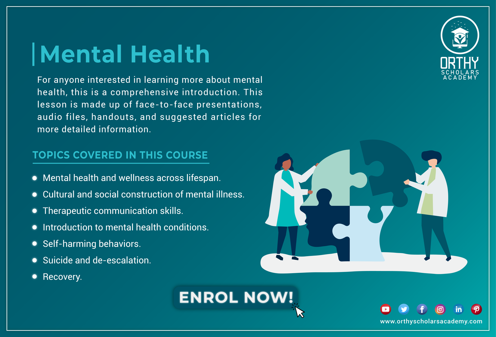 Mental Health Awareness & Wellbeing Short Course